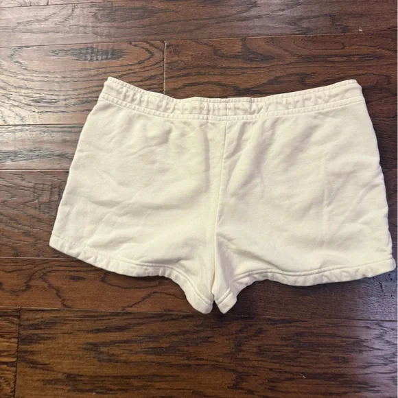 Nike Women's Off-White Athletic Shorts with black embroidered swoosh size XL - Picture 3 of 8